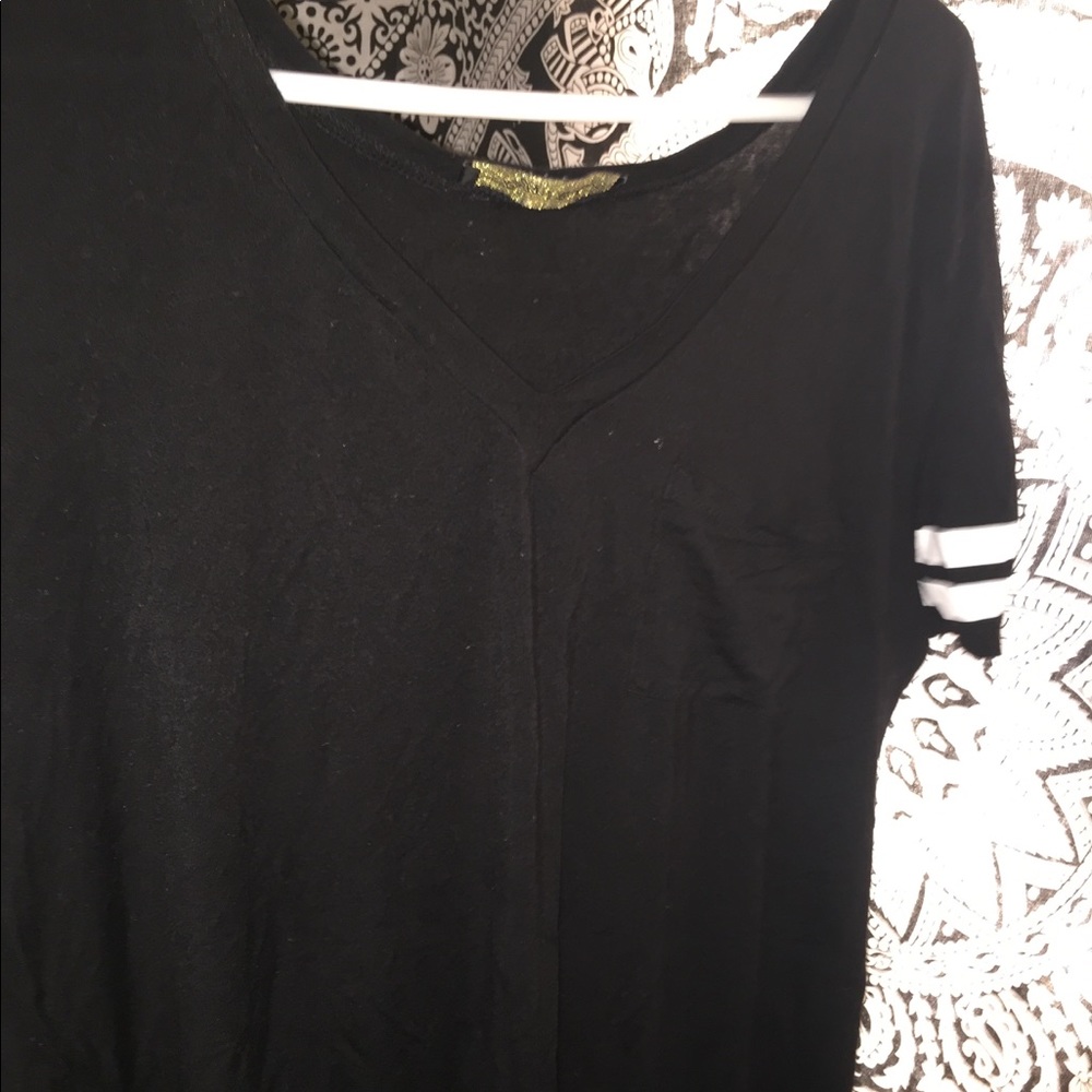 Black v-neck top
